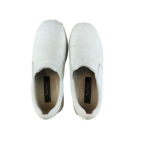 Clogs White Leather Work Comfort Nurse Truffles Slip On Sapphire 7.5W Arch Supp - Picture 11 of 11
